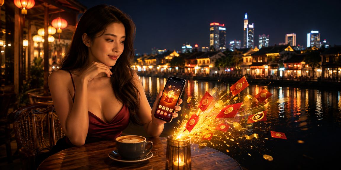 Phong bì đỏ may mắn và không khí lễ hội tại Hội An trong mùa thưởng